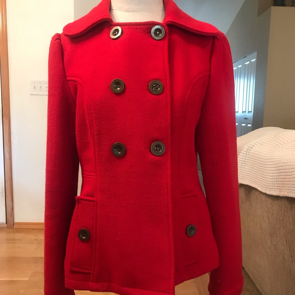 Tulle L Wool Blend Pea Coat